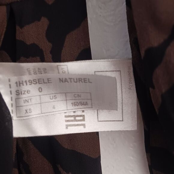 ba&sh Animal Print Selena Maxi high low Ruffle Zebra Print Dress Brown size XS - Picture 11 of 13